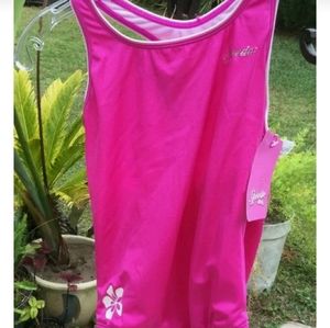 🆕 Girl's Speedo One Piece Size 14 Pink & White 💞